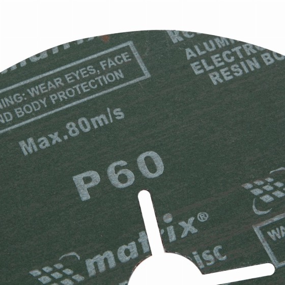 Круги фибровые 5 шт, Р 60, 180 х 22 mm Matrix 73921