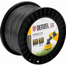 Леска для триммера двухкомпонентная квадрат, 2,0мм х 251м, на DIN катушке EXTRA CORD Denzel 96844
