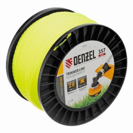 Леска для триммера витой квадрат, 2,0мм х 357м, на DIN катушке FLEX CORD Denzel 96297