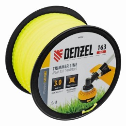 Леска для триммера витой квадрат, 3,0мм х 163м, на DIN катушке FLEX CORD Denzel 96802