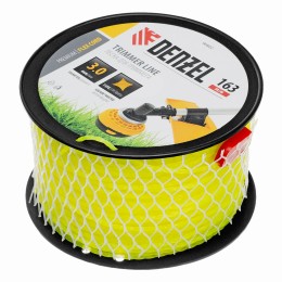Леска для триммера витой квадрат, 3,0мм х 163м, на DIN катушке FLEX CORD Denzel 96802