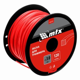 Леска для триммера квадрат 3,0 мм х 120 м, на катушке MTX 96878