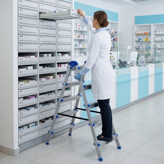 Стремянка двухсторонняя 5 ступеней, сталь профиль, стальные ступени, Сибртех 97985 Стремянка двухсторонняя 5 ступеней, сталь профиль, стальные ступени, Сибртех 97985