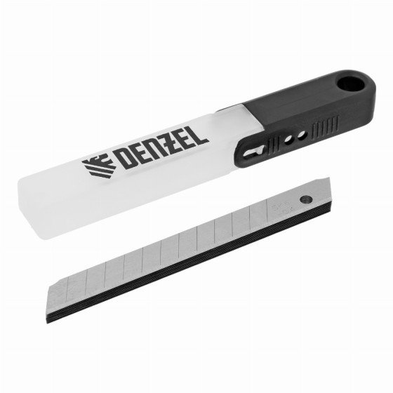 Лезвия, 9 мм, сталь SK5 - 0,4 мм, 10 штук Denzel 79300