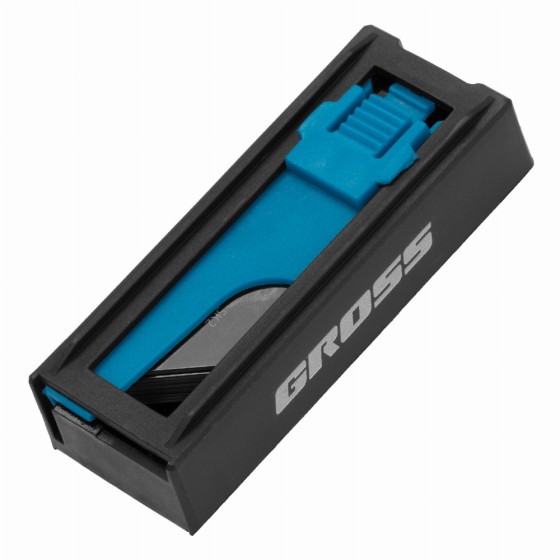 Лезвия, 19 мм, SK2 Black, трапециевидные, выдвижной пластиковый пенал, 10 шт. Gross 79377