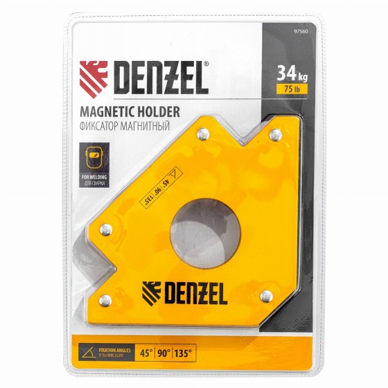 Фиксатор магнитный для сварочных работ усилие 75 LB Denzel 97560 Фиксатор магнитный для сварочных работ усилие 75 LB Denzel 97560