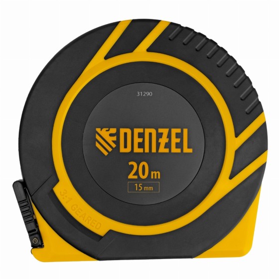 Рулетка геодезическая 20 м х 15 мм, закрытый корпус, фиберглассовая лента Denzel 31290 Рулетка геодезическая 20 м х 15 мм, закрытый корпус, фиберглассовая лента Denzel 31290