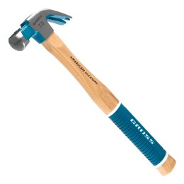 Молоток-гвоздодер, 200 г, угол 45, магнит, обрезиненная рукоятка American hickory GROSS 10414
