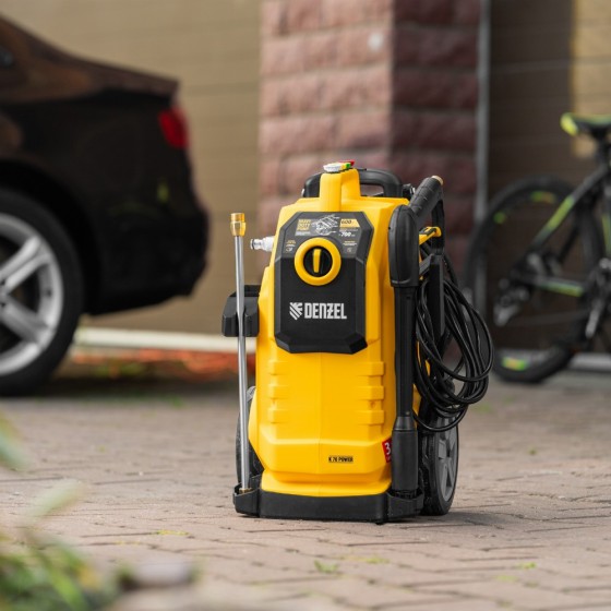 Моечная машина высокого давления K 70 Power, 2500 Вт, 180 бар, 600 л/ч, асинх. двиг.// Denzel 58272 Моечная машина высокого давления K 70 Power, 2500 Вт, 180 бар, 600 л/ч, асинх. двиг.// Denzel 58272