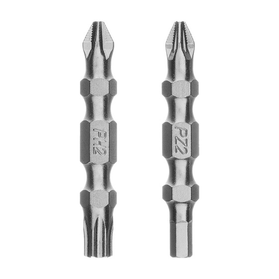 Набор бит двухстор., PH2-T30х45мм, PZ2-H4х45мм, сталь S2, 2 шт. Gross 112117 Набор бит двухстор., PH2-T30х45мм, PZ2-H4х45мм, сталь S2, 2 шт. Gross 112117