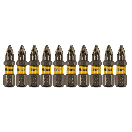 Бита PZ1х25, сталь S2, шестигранный профиль, 10 шт. Е 6,3 Denzel 11653
