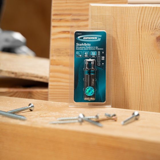 Бита Torx 15х50мм, сталь S2, шестигр., 2 шт. Gross 114619 Бита Torx 15х50мм, сталь S2, шестигр., 2 шт. Gross 114619