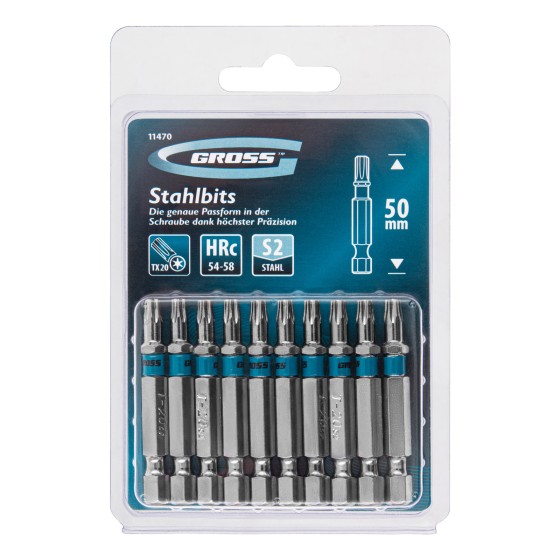 Бита Torx 20 х 50, сталь S2, 10 шт. Gross 11470 Бита Torx 20 х 50, сталь S2, 10 шт. Gross 11470