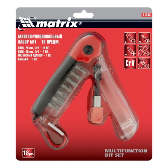 Многофункциональный набор бит, CrV, 18 шт Matrix 11383 Многофункциональный набор бит, CrV, 18 шт Matrix 11383