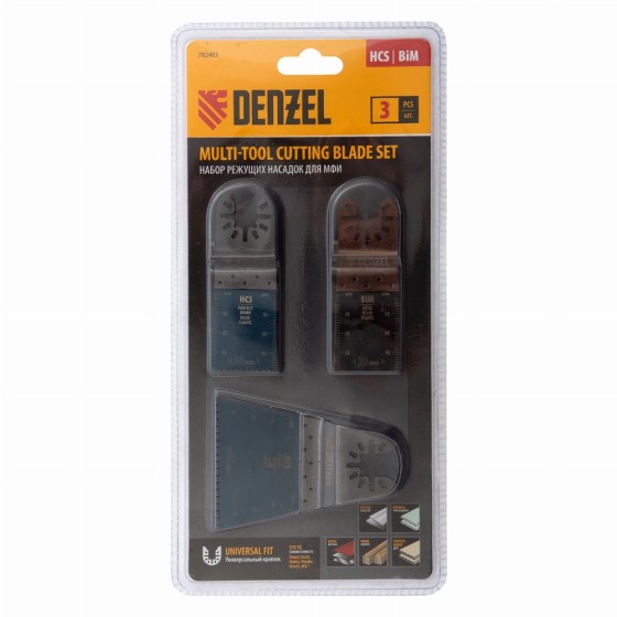 Набор насадок для МФИ по дереву и металлу, 3 шт Denzel 782403