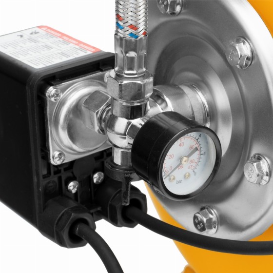 Насосная станция PSL1100X, 1100 Вт, 3600 л/ч, ресивер 50 л, подъем 45 м, нержавейка Denzel 97311