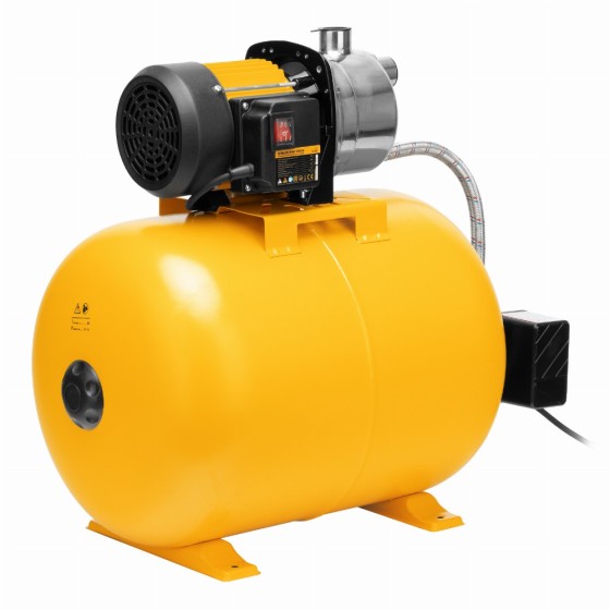 Насосная станция PSL1100X, 1100 Вт, 3600 л/ч, ресивер 50 л, подъем 45 м, нержавейка Denzel 97311