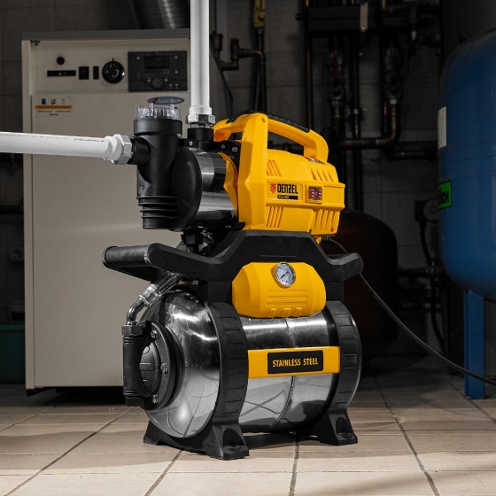 Насосная станция PSХ-950X, Х-Pro, 950 Вт, 3300 л/ч, ресивер 24 л, подъем 38 м, нержавейка Denzel 97214 Насосная станция PSХ-950X, Х-Pro, 950 Вт, 3300 л/ч, ресивер 24 л, подъем 38 м, нержавейка Denzel 97214