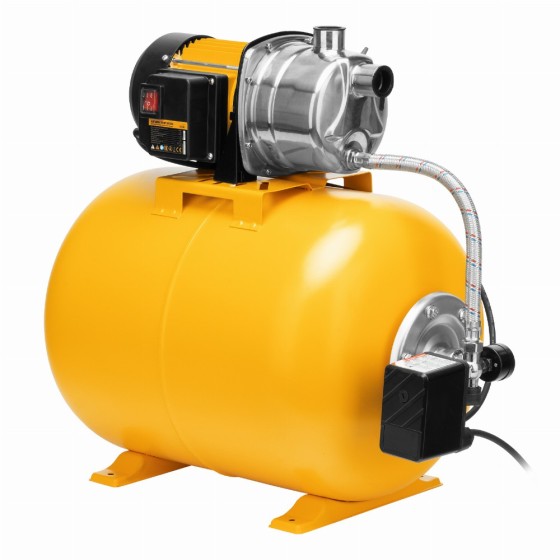 Насосная станция PSL1100X, 1100 Вт, 3600 л/ч, ресивер 50 л, подъем 45 м, нержавейка Denzel 97311