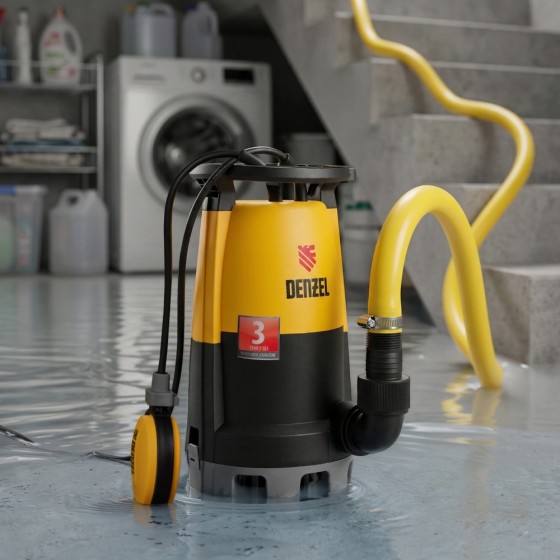 Дренажный насос для чистой и грязной воды DP-600S, 600 Вт, напор 7 м, 13000 л/ч Denzel 97268 Дренажный насос для чистой и грязной воды DP-600S, 600 Вт, напор 7 м, 13000 л/ч Denzel 97268