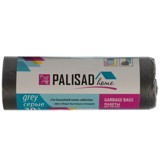 Пакеты для мусора 20 л x 30 шт. серые, Home Palisad 927015 Пакеты для мусора 20 л x 30 шт. серые, Home Palisad 927015