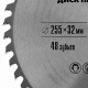 Пильный диск по дереву, 255 х 32 мм, 48 зубьев, кольцо 30/32 Matrix Professional 73241