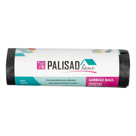 Пакеты для мусора 120 л x 10 шт. серые, Home Palisad 927135 Пакеты для мусора 120 л x 10 шт. серые, Home Palisad 927135