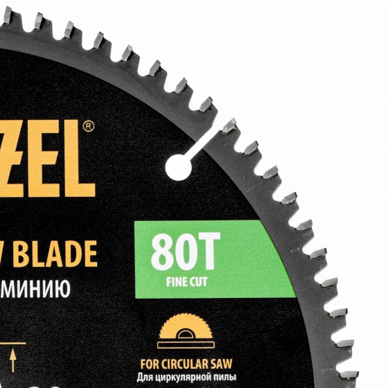 Пильный диск по алюминию ф210 х 30 мм, 80 зубьев Denzel 733787 Пильный диск по алюминию ф210 х 30 мм, 80 зубьев Denzel 733787