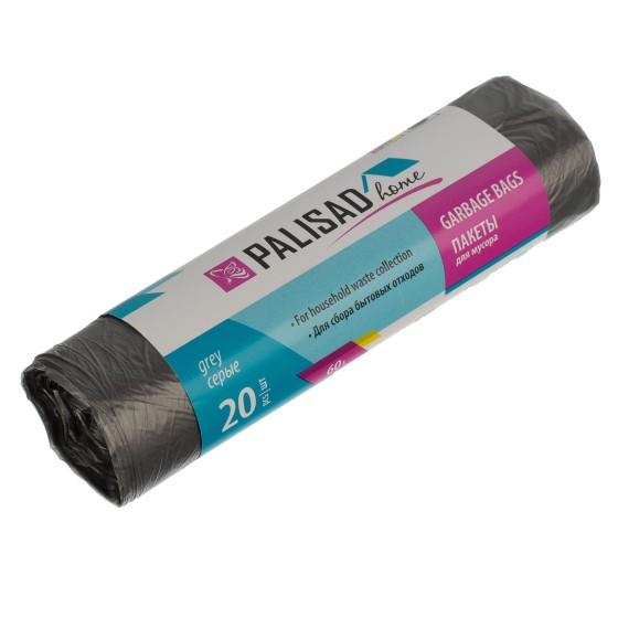 Пакеты для мусора 60 л x 20 шт. серые, Home Palisad 927095 Пакеты для мусора 60 л x 20 шт. серые, Home Palisad 927095