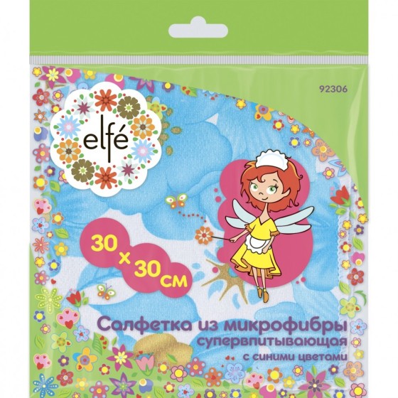 Салфетки из микрофибры синие 300 х 300 мм Elfe 92306 Салфетки из микрофибры синие 300 х 300 мм Elfe 92306