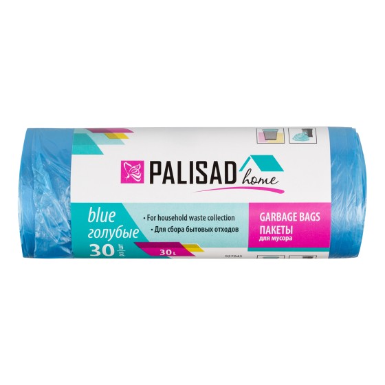 Пакеты для мусора 30 л x 30 шт. голубые, Home Palisad 927045 Пакеты для мусора 30 л x 30 шт. голубые, Home Palisad 927045