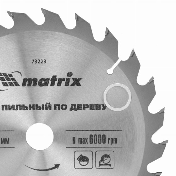 Пильный диск по дереву, 185 х 20 мм, 24 зуба, кольцо 16/20 Matrix Professional 73223 Пильный диск по дереву, 185 х 20 мм, 24 зуба, кольцо 16/20 Matrix Professional 73223