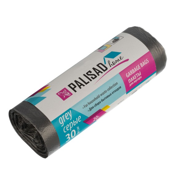 Пакеты для мусора 20 л x 30 шт. серые, Home Palisad 927015 Пакеты для мусора 20 л x 30 шт. серые, Home Palisad 927015