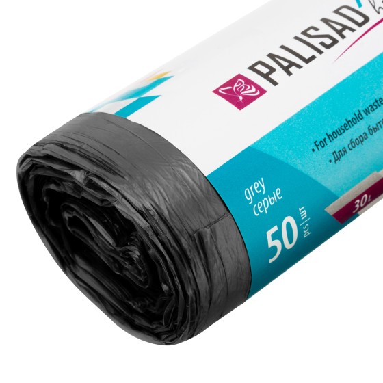 Пакеты для мусора 30 л x 50 шт. серые, Home Palisad 927075 Пакеты для мусора 30 л x 50 шт. серые, Home Palisad 927075