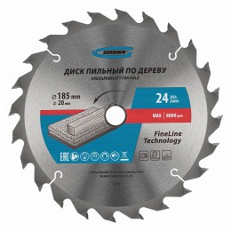 Пильный диск по дереву 185 x 20/16 x 24Т Gross 73313