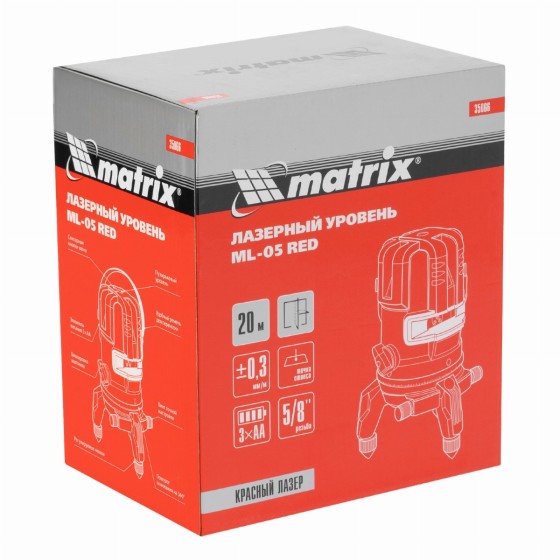 Лазерный уровень ML 05 Red, 20 м, 635 нм, резьба 5/8 Лазерный уровень ML 05 Red, 20 м, 635 нм, резьба 5/8