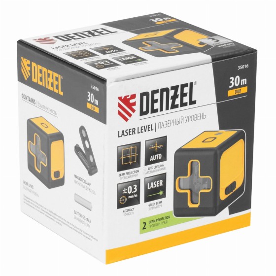 Лазерный уровень DQB, 30 м, зеленый луч, батарейки Denzel 35016 Лазерный уровень DQB, 30 м, зеленый луч, батарейки Denzel 35016