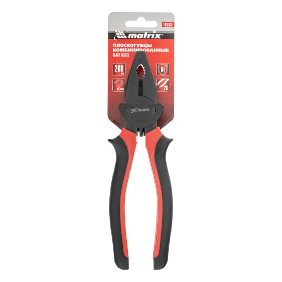 Плоскогубцы комбинированные Black Nickel, 200 мм, двухкомпонентные рукоятки Matrix 16983 Плоскогубцы комбинированные Black Nickel, 200 мм, двухкомпонентные рукоятки Matrix 16983