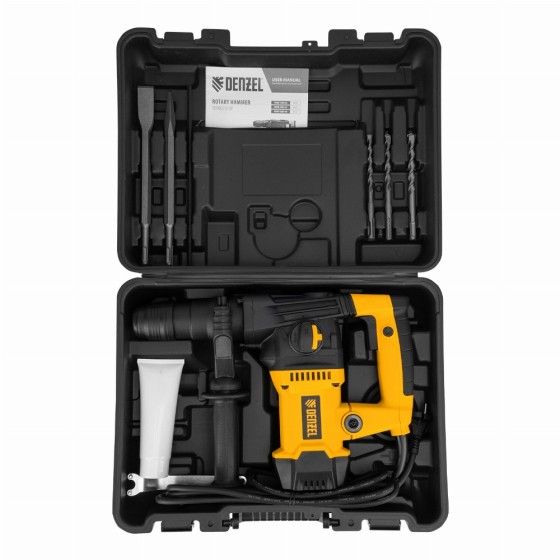 Перфоратор электрический RHVB-1250-32, SDS-plus, 1250 Вт, 5,5 Дж, 4 реж. Denzel 26614 Перфоратор электрический RHVB-1250-32, SDS-plus, 1250 Вт, 5,5 Дж, 4 реж. Denzel 26614