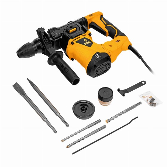 Перфоратор электрический RHV-1250-30, SDS-plus, 1250 Вт, 5 Дж, 3 плюс 1 режим Denzel 26612 Перфоратор электрический RHV-1250-30, SDS-plus, 1250 Вт, 5 Дж, 3 плюс 1 режим Denzel 26612