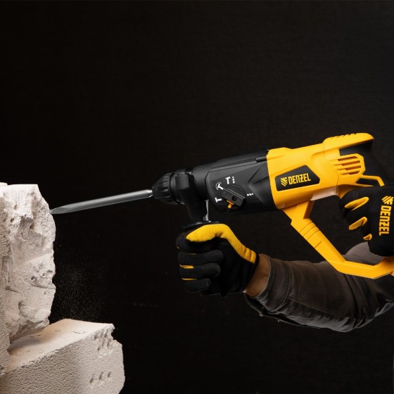 Перфоратор электрический RH-1050-26, SDS-plus, 1050 Вт, 3.2 Дж, 3 плюс 1 режим Denzel 26608 Перфоратор электрический RH-1050-26, SDS-plus, 1050 Вт, 3.2 Дж, 3 плюс 1 режим Denzel 26608