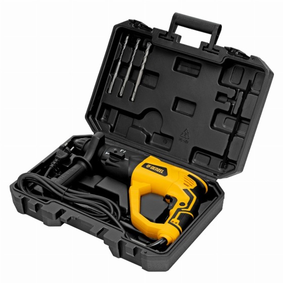 Перфоратор электрический RH-1050-26, SDS-plus, 1050 Вт, 3.2 Дж, 3 плюс 1 режим Denzel 26608 Перфоратор электрический RH-1050-26, SDS-plus, 1050 Вт, 3.2 Дж, 3 плюс 1 режим Denzel 26608