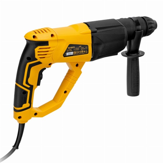 Перфоратор электрический RH-1050-26, SDS-plus, 1050 Вт, 3.2 Дж, 3 плюс 1 режим Denzel 26608 Перфоратор электрический RH-1050-26, SDS-plus, 1050 Вт, 3.2 Дж, 3 плюс 1 режим Denzel 26608