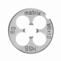 Плашка М6 х 1 мм, Р6М5 Matrix 77075 Плашка М6 х 1 мм, Р6М5 Matrix 77075