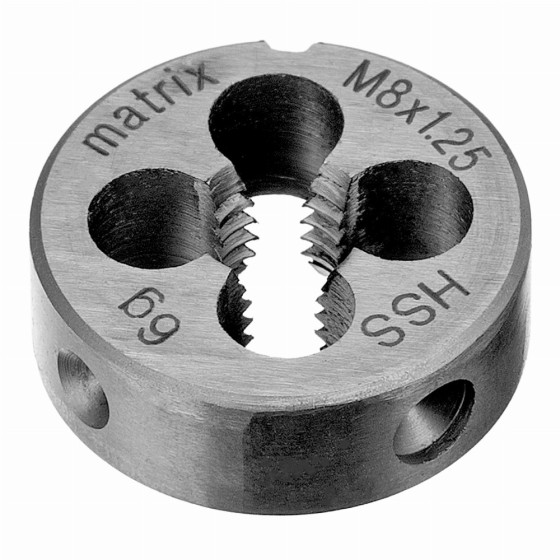 Плашка М8 х 1.25 мм, Р6М5 Matrix 77077 Плашка М8 х 1.25 мм, Р6М5 Matrix 77077