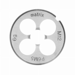 Плашка М12 х 1.75 мм, Р6М5 Matrix 77096 Плашка М12 х 1.75 мм, Р6М5 Matrix 77096