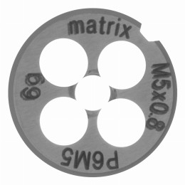 Плашка М5 х 0.8 мм, Р6М5 Matrix 77073 Плашка М5 х 0.8 мм, Р6М5 Matrix 77073