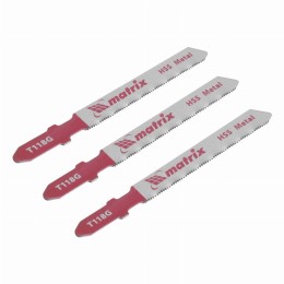 Полотна для электролобзика по металлу, 3 шт, T118G, 50 х 0.8 мм, HSS Matrix Professional 78206