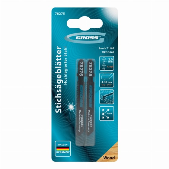 Полотна для электролобзика  по дереву, 2 шт, ( 3108-T119B ) Gross 78275
