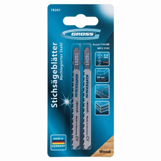 Полотна для электролобзика по дереву, 2 шт, ( 3102-T101BR ) Gross 78261 Полотна для электролобзика по дереву, 2 шт, ( 3102-T101BR ) Gross 78261